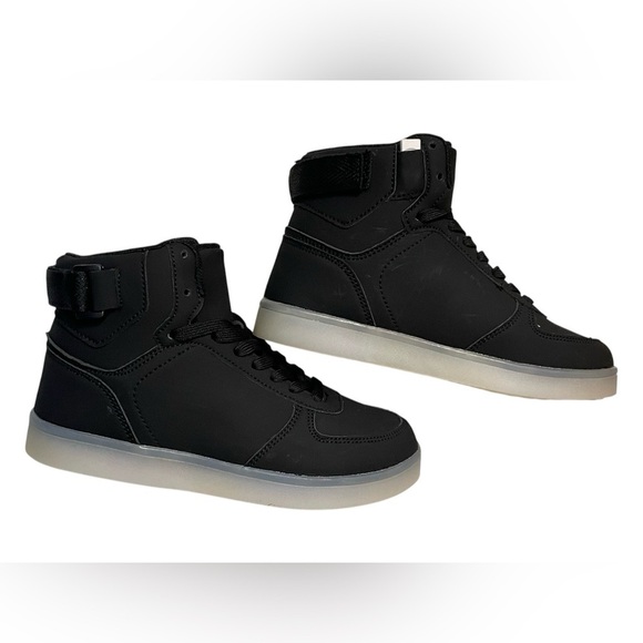 DIYJTS Kids LED Light Up Shoes, Fashion High Tops USB Rechargeable Unisex - Picture 3 of 9